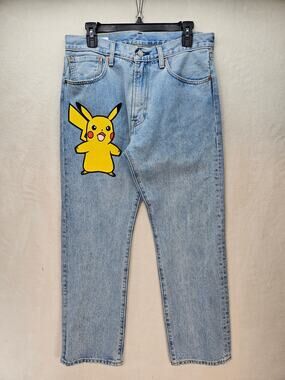 LEVI'S MEN'S 32X30 POKEMON 551Z AUTHENTIC STRAIGHT JEANS PIKACHU NO TAG
